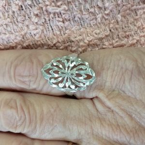 Sterling silver filigree statement ring. size 8 1/2.